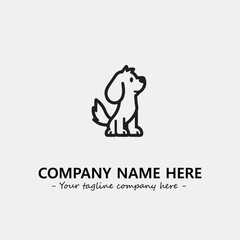Dog illustration black and white for logo company vector image
