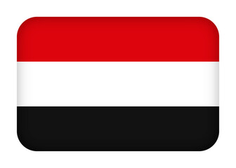 Yemen flag with round corners. 3d illustration button flag of Yemen transparation png
