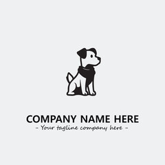 Dog illustration black and white for logo company vector image
