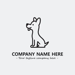Dog illustration black and white for logo company vector image
