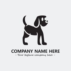 Dog illustration black and white for logo company vector image
