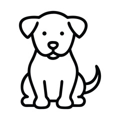 Simple and adorable puppy dog line art illustration. Perfect for kids' books, coloring pages, stickers, logos, and pet-themed graphic designs.