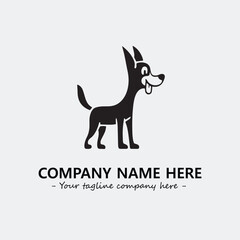 Dog illustration black and white for logo company vector image
