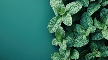 Vibrant Green Mint Leaves