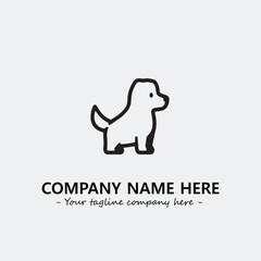 Dog illustration black and white for logo company vector image
