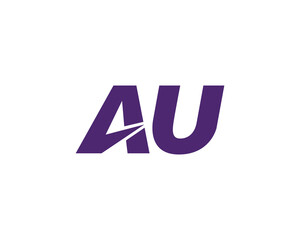 AU logo design vector template. AU
