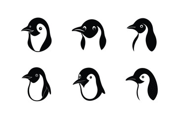 penguin head blush vector art silhouette