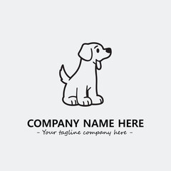 Dog illustration black and white for logo company vector image
