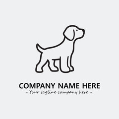 Dog illustration black and white for logo company vector image
