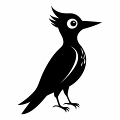 Classic Woodpecker Black Silhouette Icon