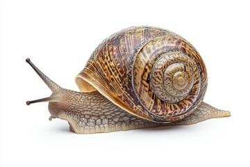 A snail on white background