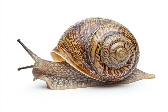 A snail on white background