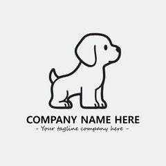 Dog illustration black and white for logo company vector image
