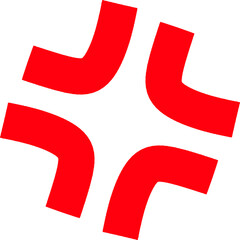 Angry icon. red anger mark. Moody symbol 