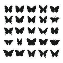 Fototapeta premium Butterfly Silhouettes Vector Collection