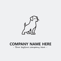 Dog illustration black and white for logo company vector image
