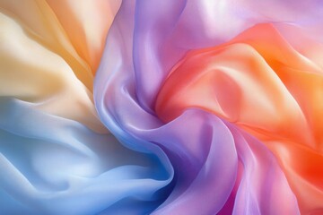 Obraz premium Soft layers of colorful fabric creating flowing and vibrant swirls