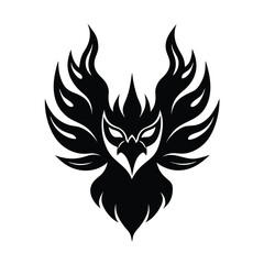 phoenix face flames vector art silhouette