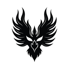 Fototapeta premium phoenix face flames vector art silhouette