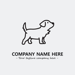 Dog illustration black and white for logo company vector image
