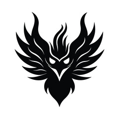 phoenix face flames vector art silhouette
