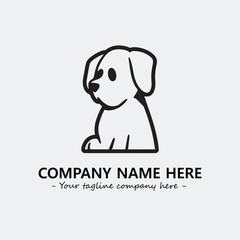 Dog illustration black and white for logo company vector image
