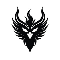phoenix face flames vector art silhouette