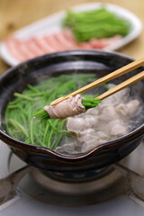 white water snowflake stems and pork belly shabu-shabu