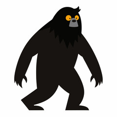 Silhouette vector art illustration of a Bigfoot