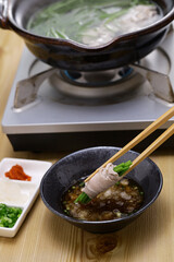 white water snowflake stems and pork belly shabu-shabu