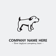 Dog illustration black and white for logo company vector image
