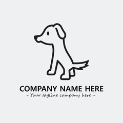 Dog illustration black and white for logo company vector image
