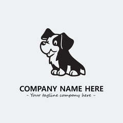 Dog illustration black and white for logo company vector image
