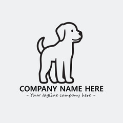Dog illustration black and white for logo company vector image

