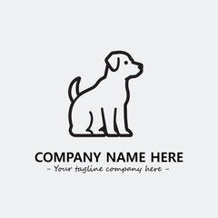 Dog illustration black and white for logo company vector image
