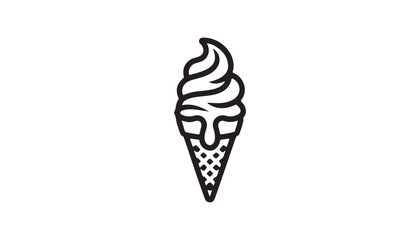 Simple black line art illustration of an ice cream cone.