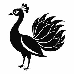 Elegant Peacock Silhouette Vector Art