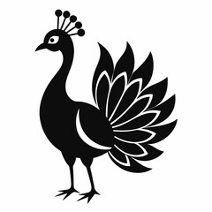 Elegant Peacock Silhouette Vector Art