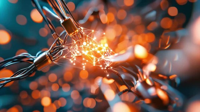 Electrical Ignition: A visually captivating image showcasing the dynamic interaction of electricity, as arcing sparks leap and crackle amidst an intricate network of wires. - Powered by Adobe