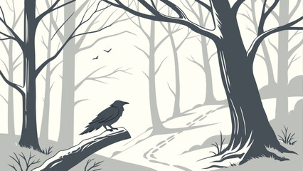 crow on the tree