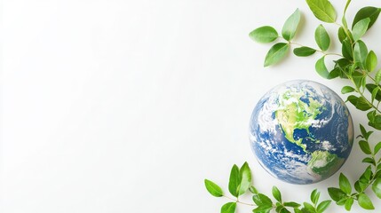 Green Planet Earth with Copy Space