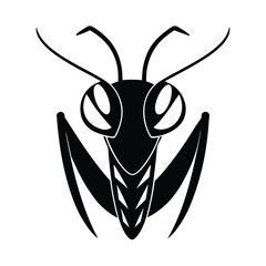praying mantis head vector art silhouette