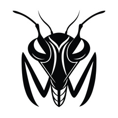 praying mantis head vector art silhouette