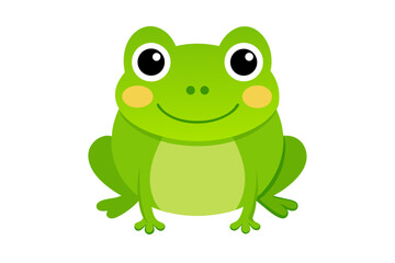 green frog on white background