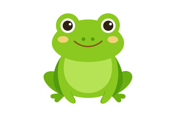 green frog isolated on white