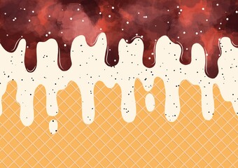 Vector illustration of vanilla chocolate cream with sparkling flavor. Perfect for wallpapers, assets, etc.