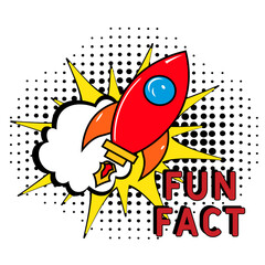 Fun fact. Comic book explosion with text Fun fact. Banner for business, marketing and advertising. Social Media banner. Vector bright cartoon illustration in retro pop art style. Creative poster.