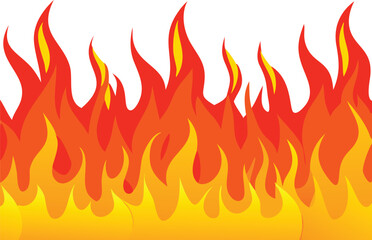 fire background with flame border in orange and yellow