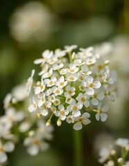 Delicate gypsophila blooms, tiny white petals, close-up view, shallow depth of field, delicate, flowers