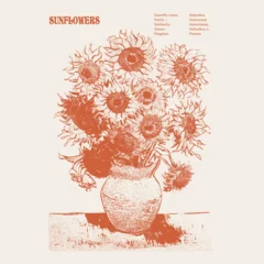 Fotobehang Sunflowers  Impressionistic Depiction, summer t-shirt prints. vintage graphics art. girls boys men's women's fashion design. flowers poster in-vector . monochrome flowers graphics. © sumonsharif